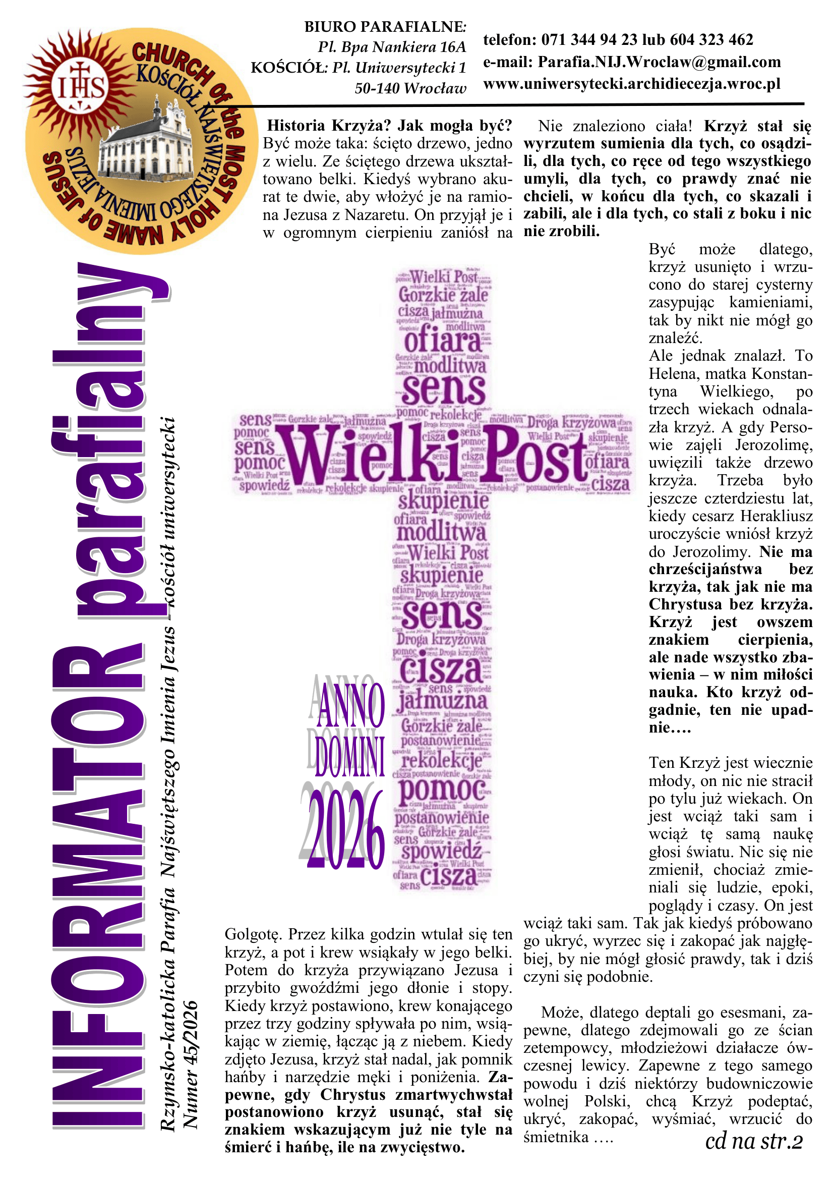 INFORMATOR 45 Wielki Post 2026